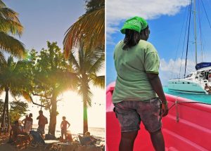 Lata dagar på Fort Royal, Guadeloupe och båttaxi på väg att hämta kunder. Foto Anders Phil.